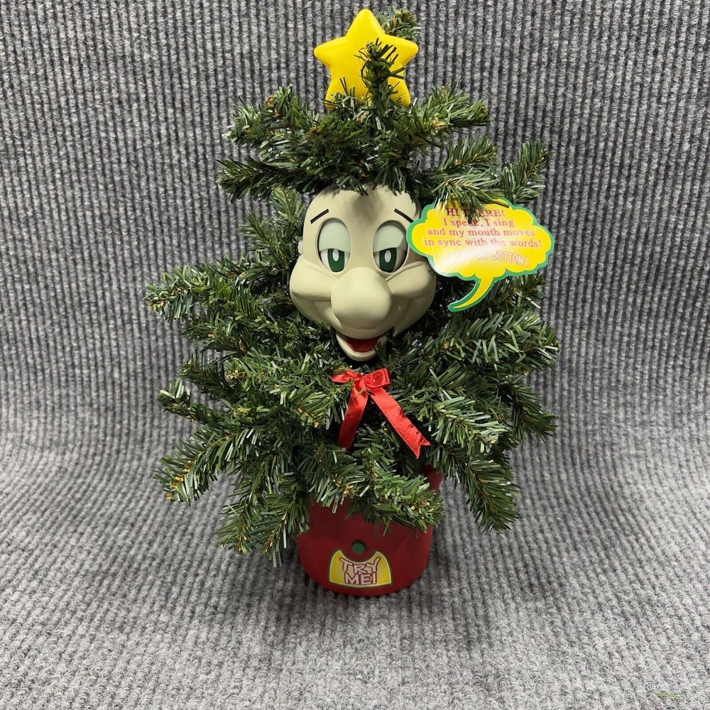 Vintage ‘97 Telco Christmas Talking & Singing Tree The Pinecone Kid Original Box